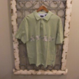IZOD S/S GREEN ISLAND POLO SHIRT- MENS LARGE
